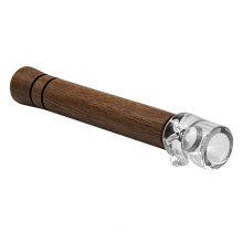 78mm Vintage Handmade Walnut Wooden one hitter Glass Head Removable for Easy Cleaning Custom Logo smoking accessories